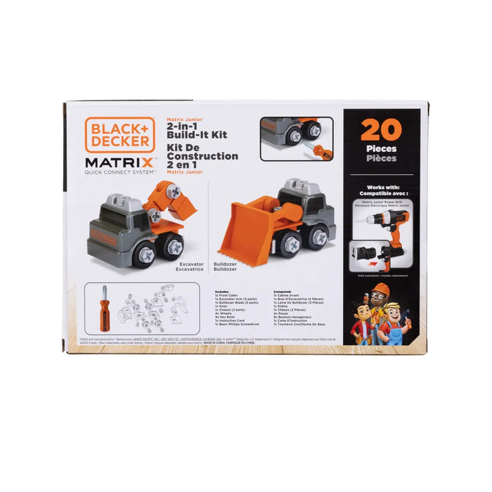 Black + Decker - 2-in-1 Built-It Kit (Excavator + Bulldozer)