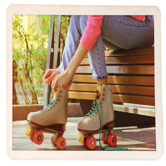 Cream Quad Roller Skates