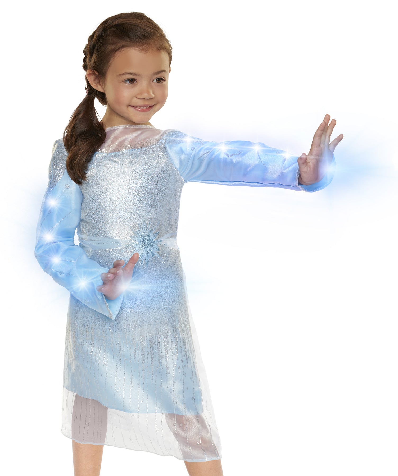 Buy Disney Frozen 2 Elsa Adventure Girls Role-Play Dress Features Ice  Crystal Winged Cape, Sleek Dress Cut with Glittery, Frosty Trim - Fits  Sizes 4-6X, For Ages 3+ Online at Low Prices