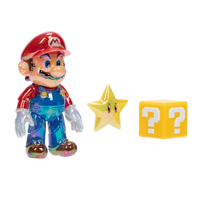 Super Mario 4" Gold Star Power Mario w/ Super Star and Question Block