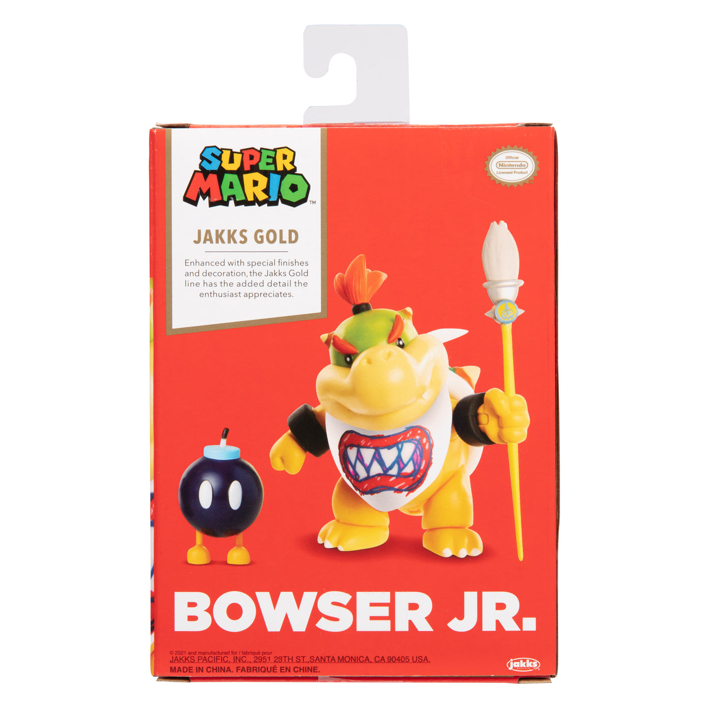 Super Mario 4" Bowser Jr w/Rainbow Brush and Bob-omb