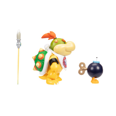 Super Mario 4" Bowser Jr w/Rainbow Brush and Bob-omb