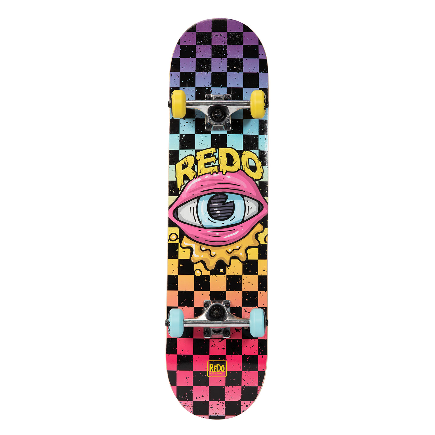 ReDo Gallery Pop Checkered Eye Skateboard