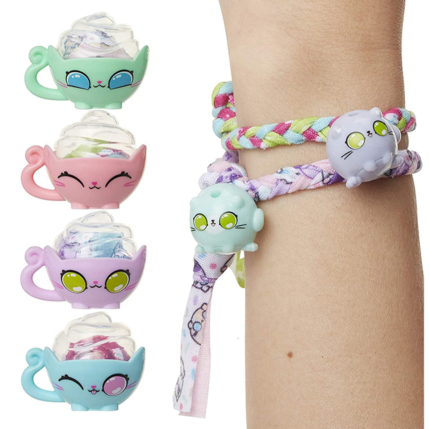 Kitten Catfé® Meowble Yarn Ball Bracelet 4 Pack, Cat Ball Charms & Clasps