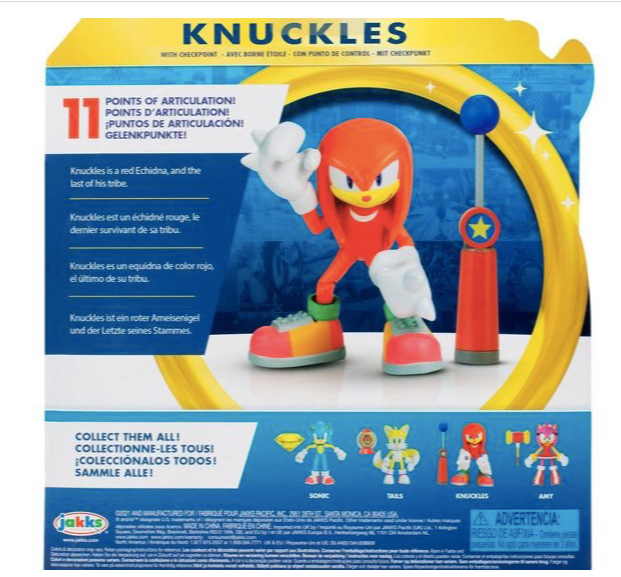 Sonic The Hedgehog Modern Knuckles w/ Blue Checkpoint Wave 6