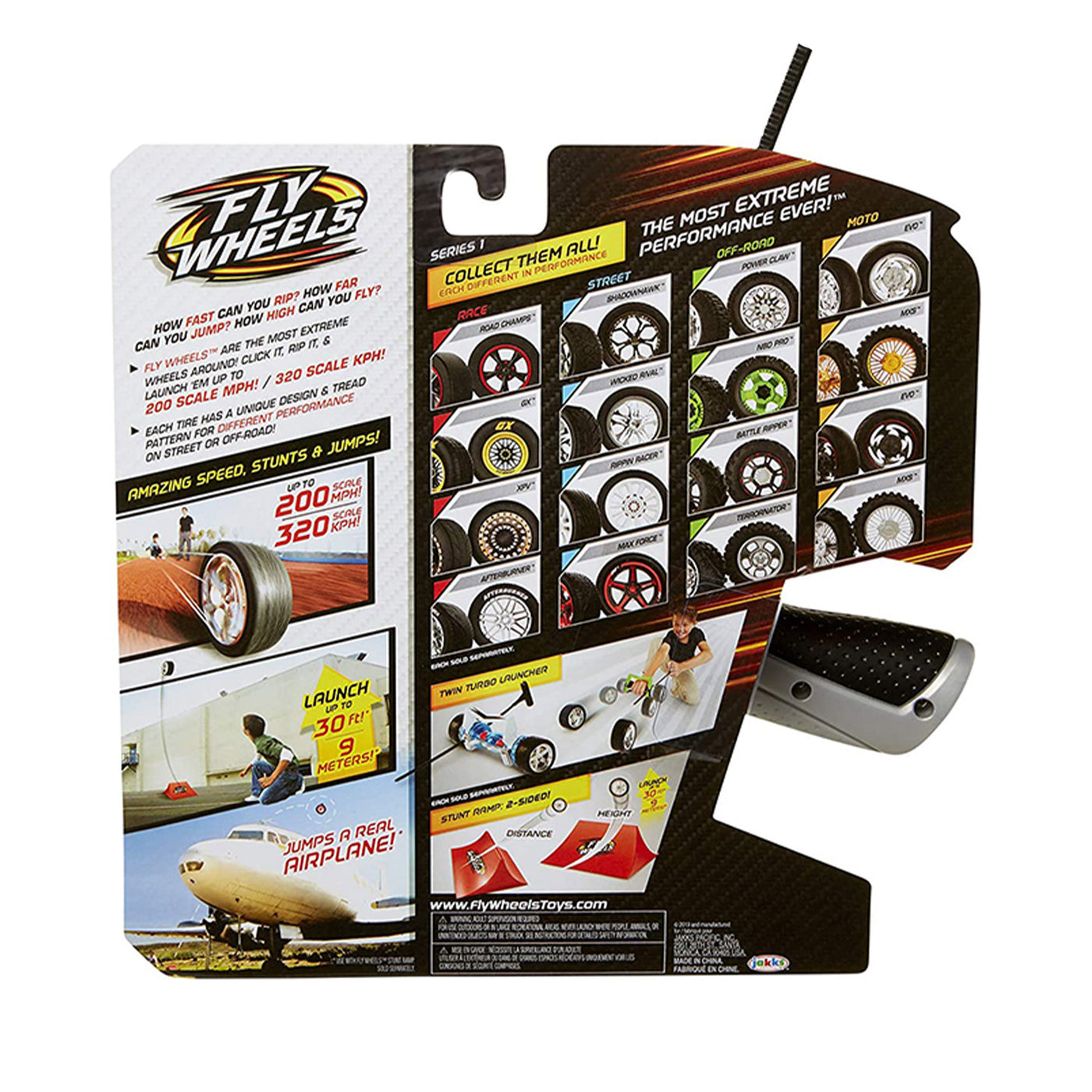 Fly Wheels® Launcher + 2 Street Wheels - Rip it up® to 200 Scale MPH, Fast Speed